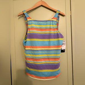 Lauren Ralph Lauren Striped Tanikni Swimsuit Top NO BOTTOM Plus Size 16W NEW!!!